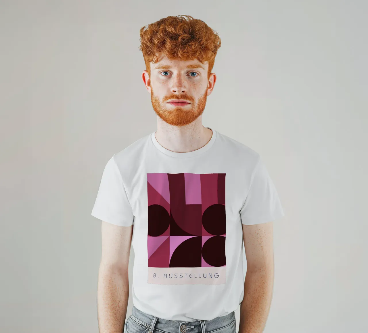 B. Mostra: Swiss Design Geometrico Astratto Rosa t-shirt da NorwesClub