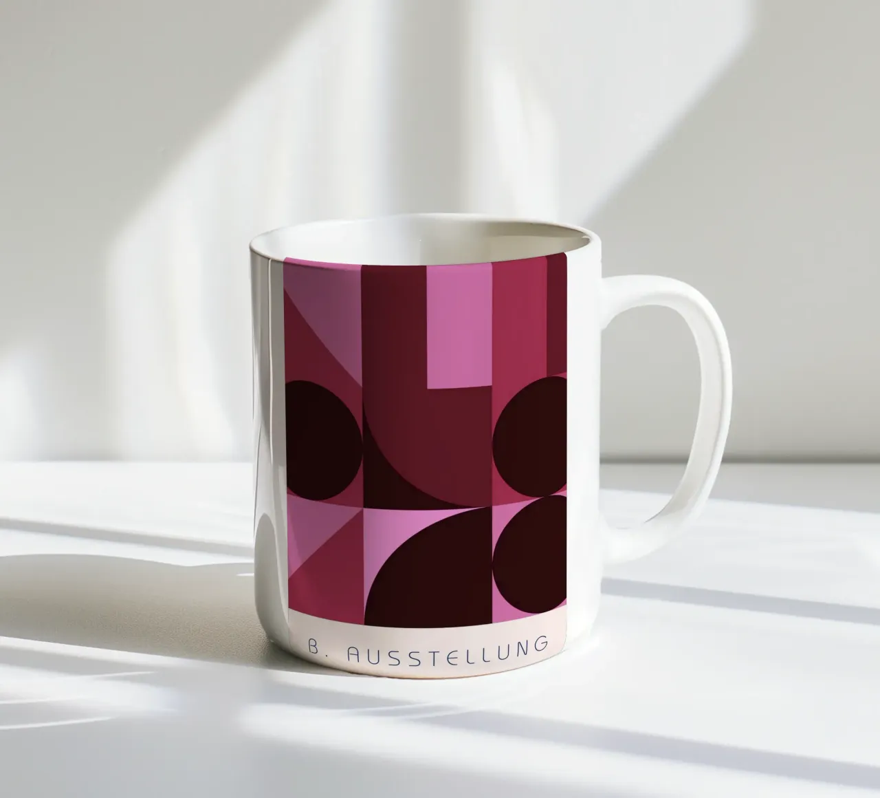 B. Mostra: Swiss Design Geometrico Astratto Rosa tazza in ceramica da NorwesClub