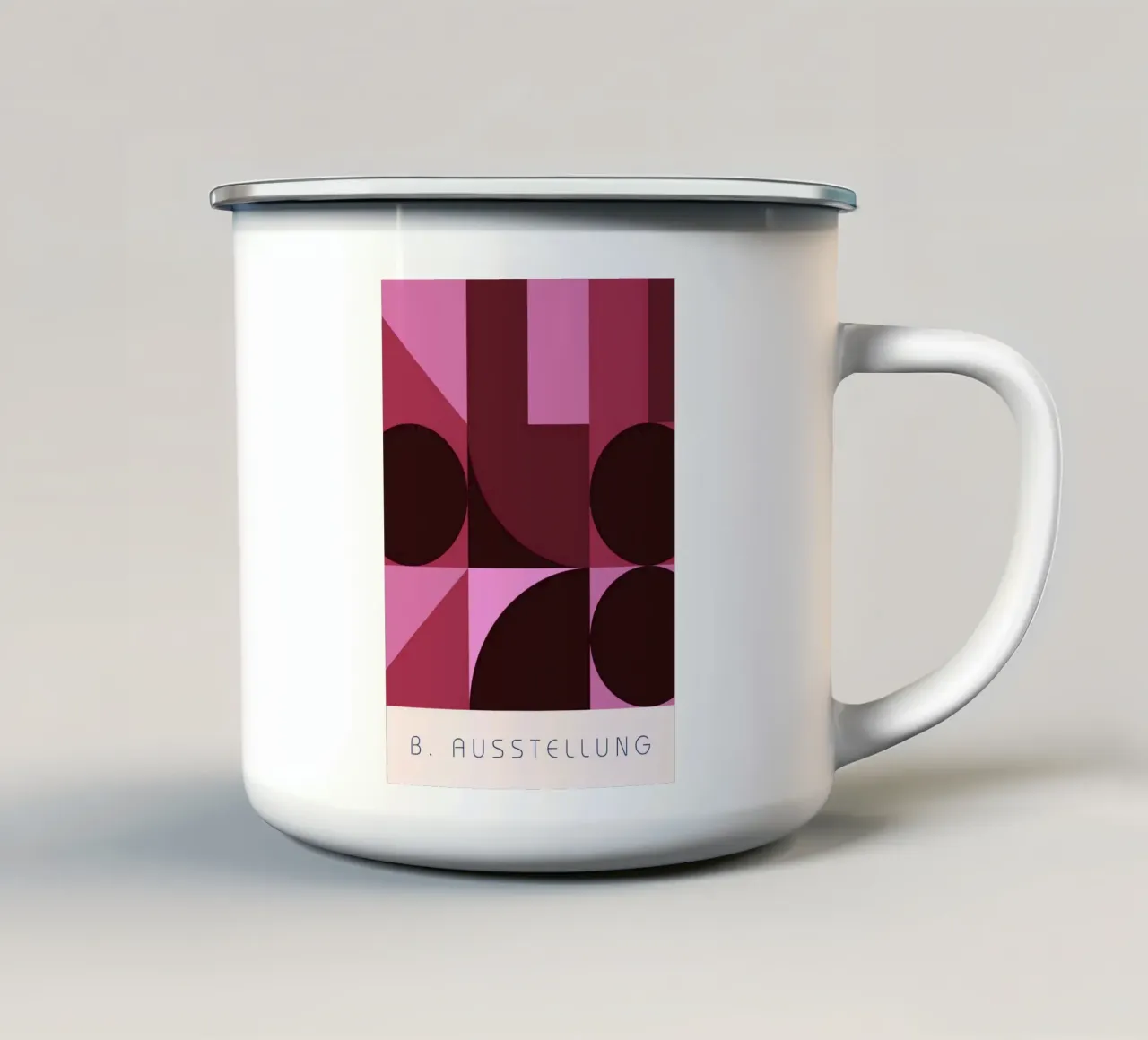 B. Mostra: Swiss Design Geometrico Astratto Rosa tazza in smalto da NorwesClub