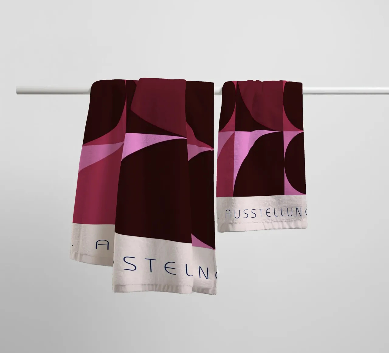 B. Mostra: Swiss Design Geometrico Astratto Rosa asciugamano da bagno da NorwesClub