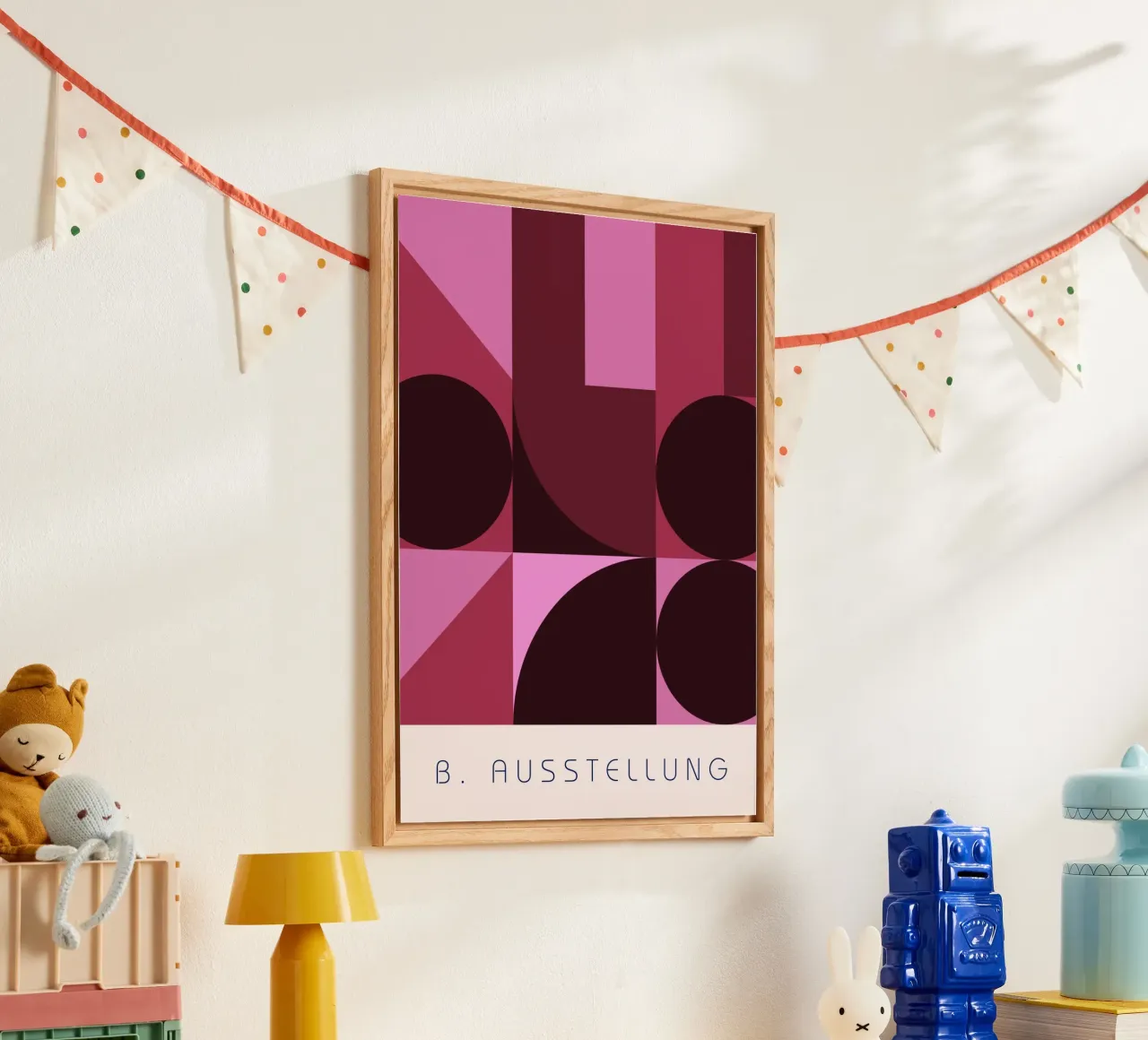 B. Mostra: Swiss Design Geometrico Astratto Rosa plexiglass da NorwesClub