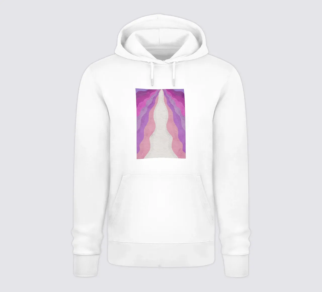 Aura astratta ondulata: stampa d'arte moderna a gradiente rosa-viola felpa con cappuccio da NorwesClub