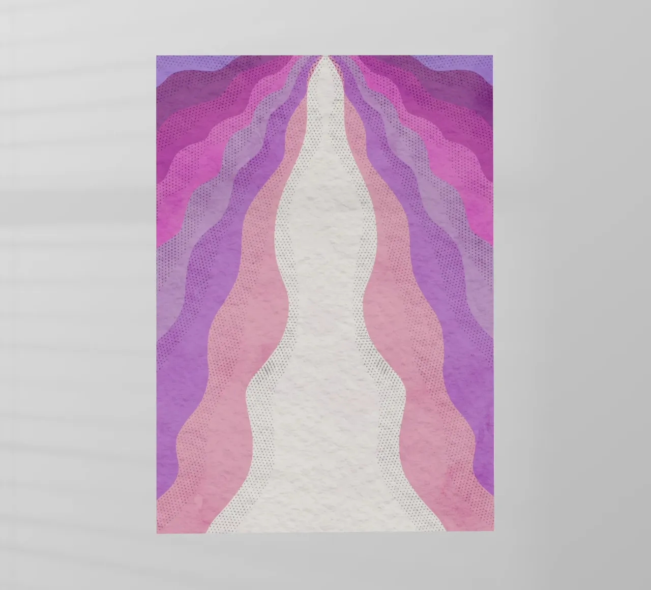 Aura astratta ondulata: stampa d'arte moderna a gradiente rosa-viola pellicola backlit da NorwesClub