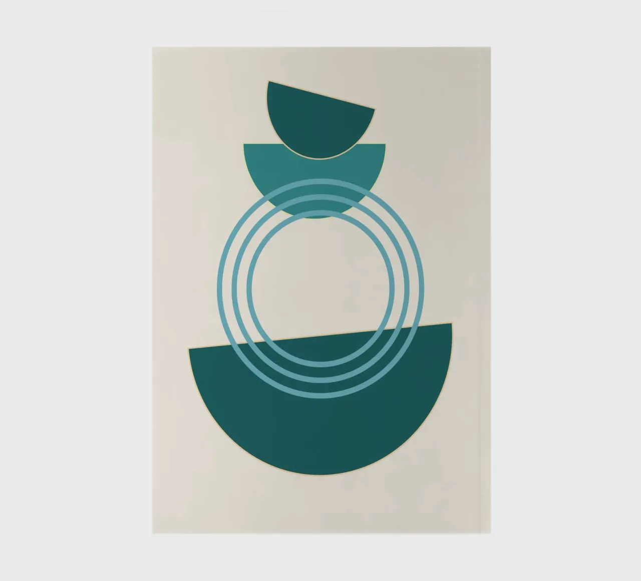 Abstract Harmony: Mid-Century Modern Geometric Shapes Print notebook by NorwesClub