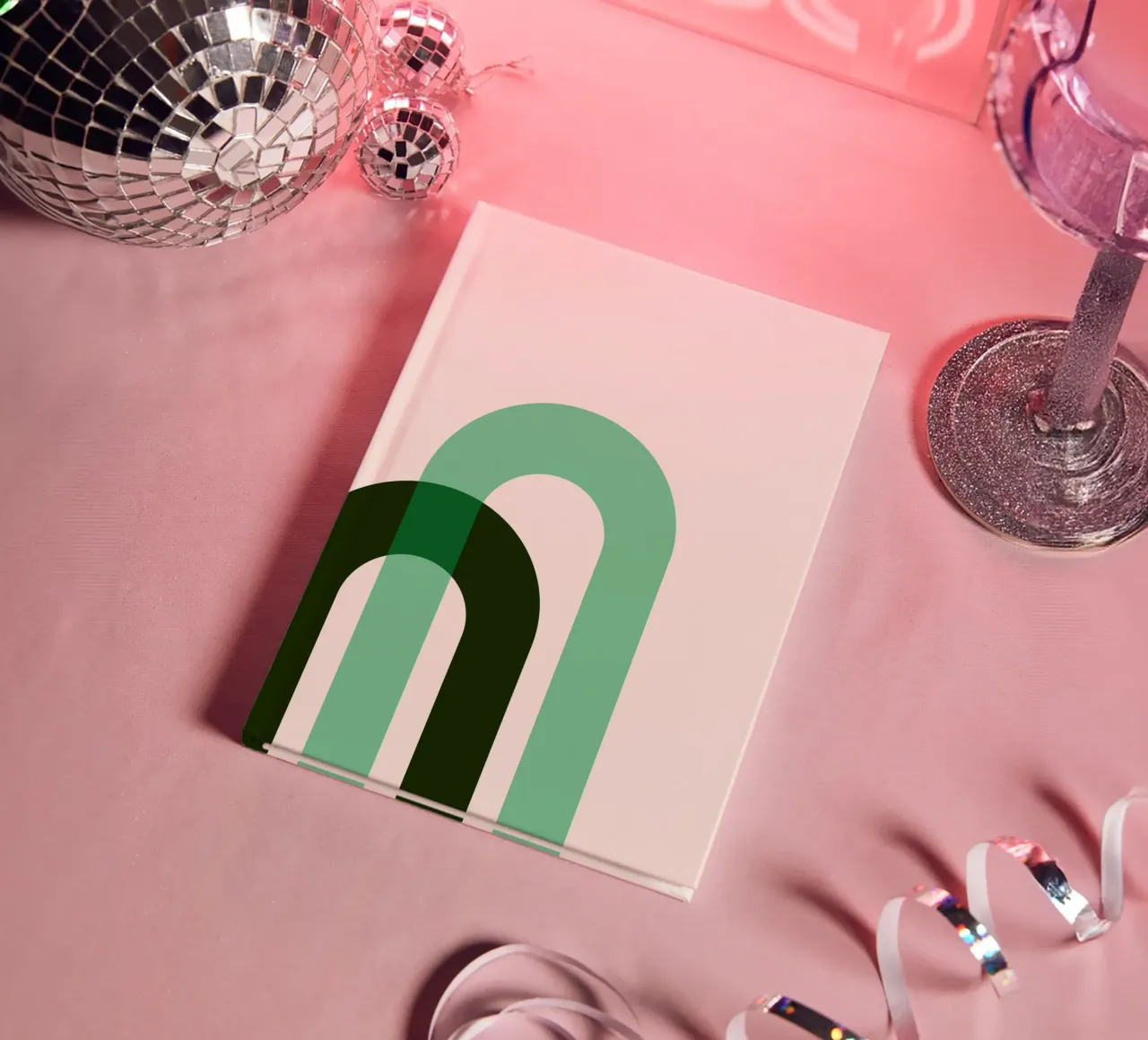 Abstract Arches: Minimalist Green Bauhaus Inspired Print notebook by NorwesClub