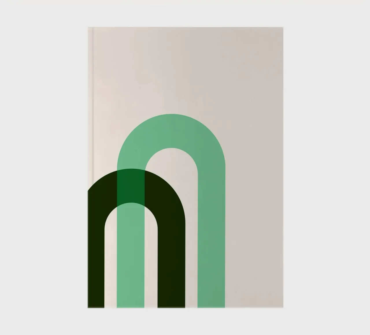 Abstract Arches: Minimalist Green Bauhaus Inspired Print notebook by NorwesClub