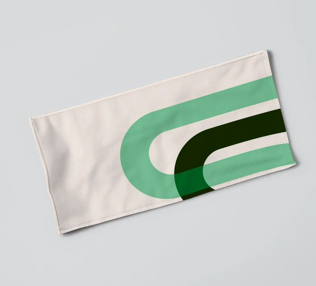 Abstract Arches: Minimalist Green Bauhaus Inspired Print towel by NorwesClub