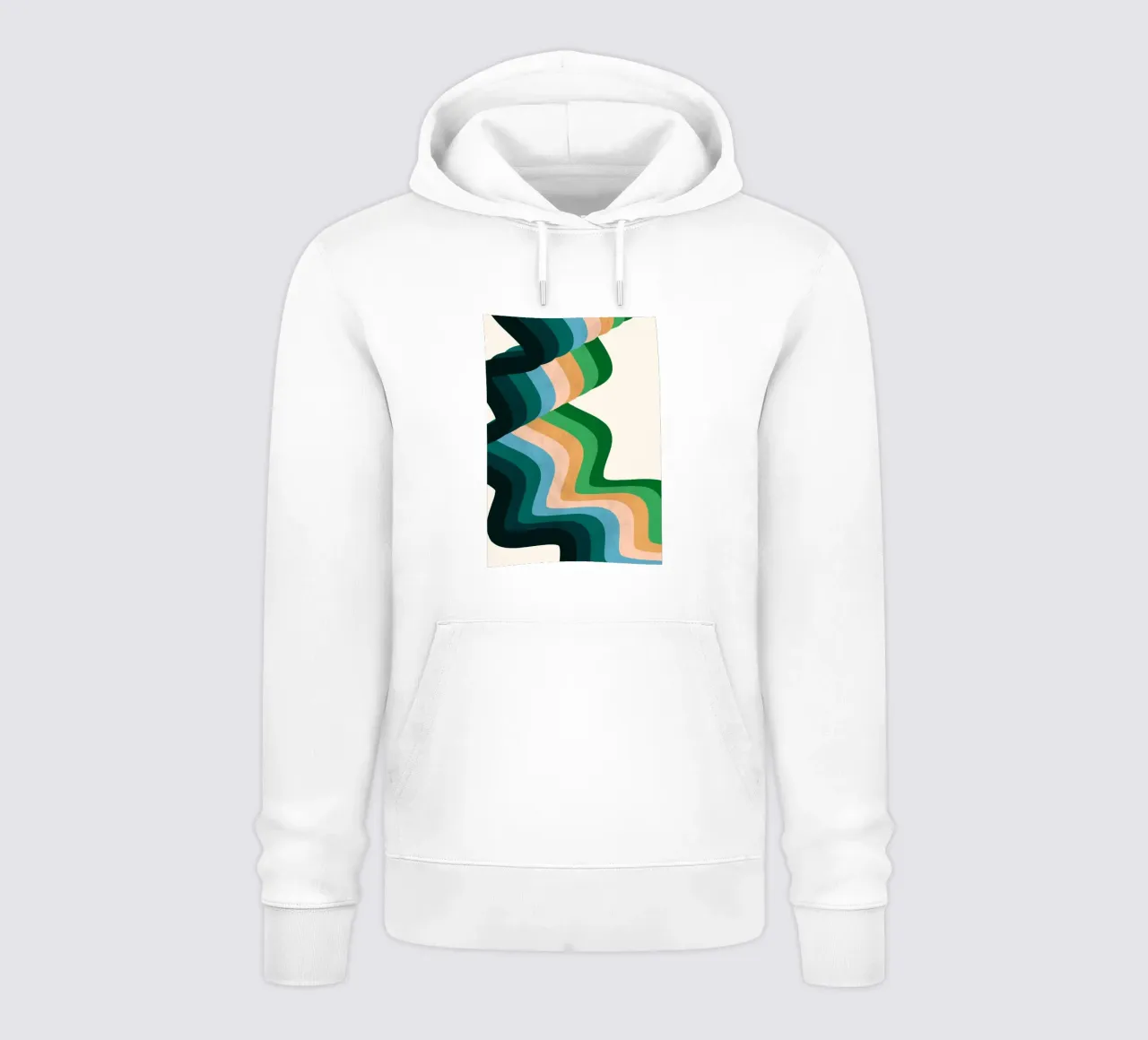 Retro Wavy Abstraction: 70s Inspired Groovy Landscape Print hoodie by NorwesClub