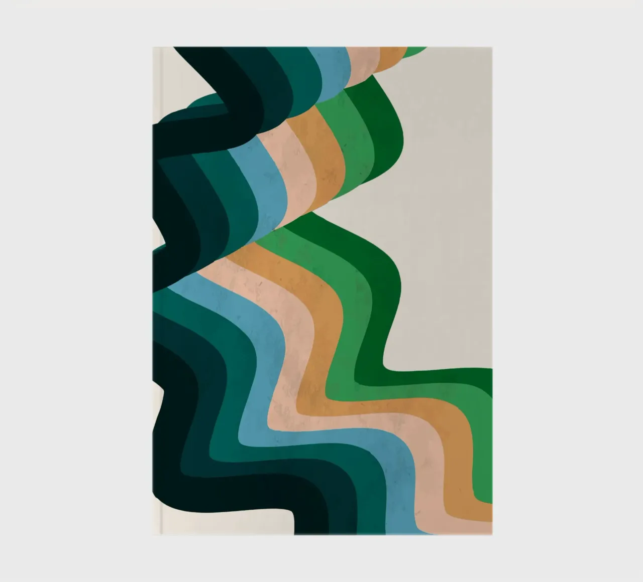 Retro Wavy Abstraction: 70s Inspired Groovy Landscape Print notebook by NorwesClub
