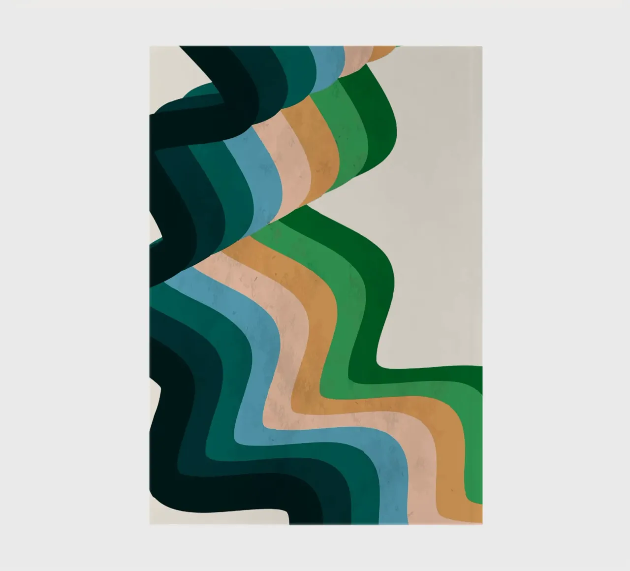 Retro Wavy Abstraction: 70s Inspired Groovy Landscape Print notebook by NorwesClub