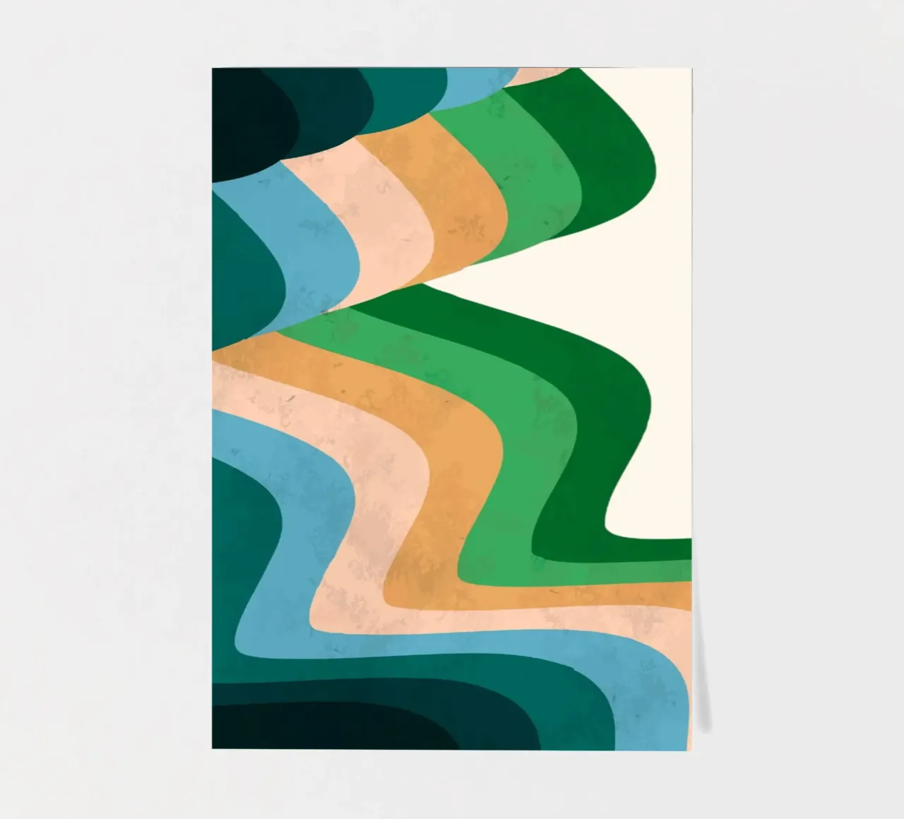 Retro Wavy Abstraction: 70s Inspired Groovy Landscape Print sticker sheet by NorwesClub