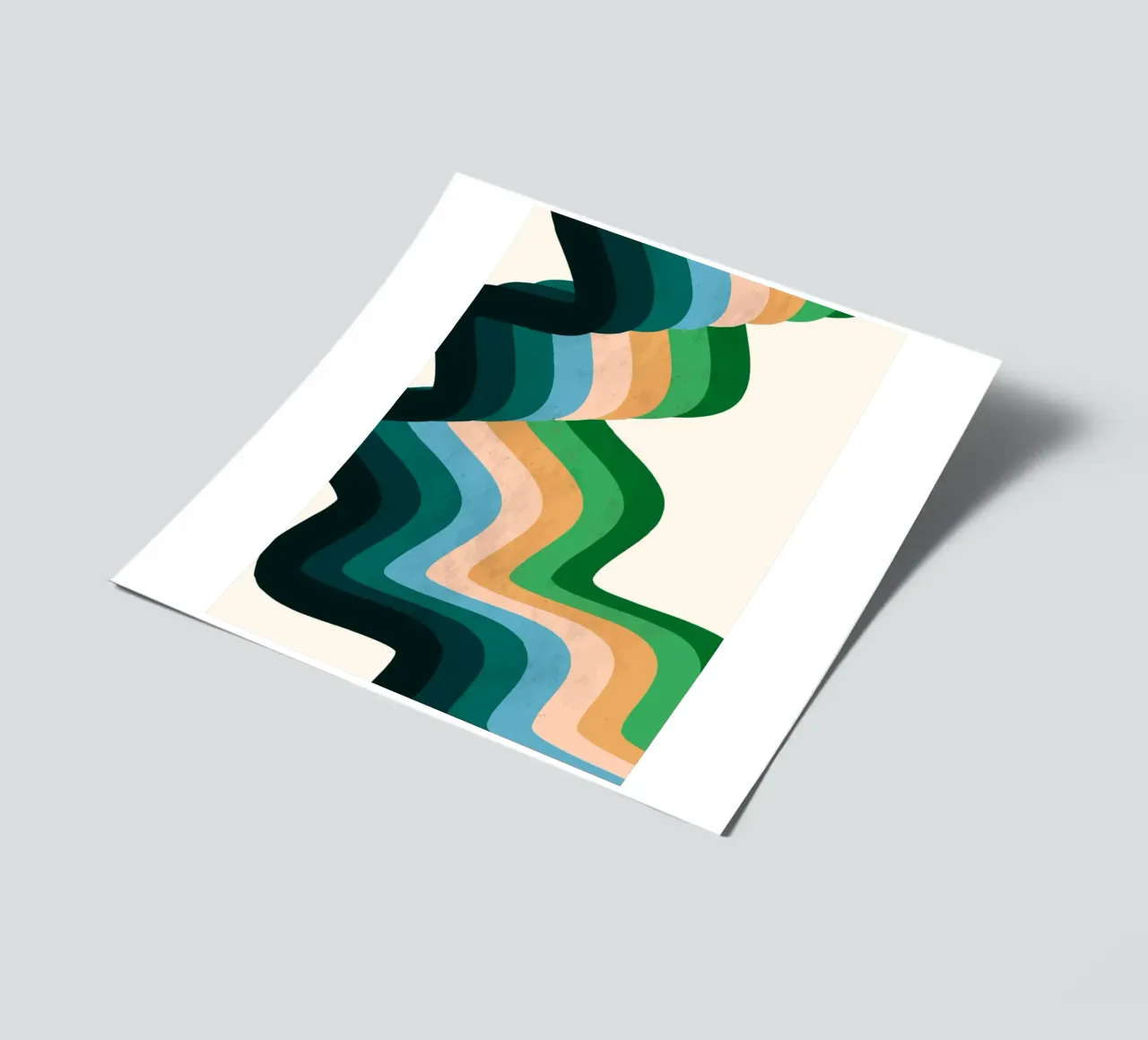 Retro Wavy Abstraction: 70s Inspired Groovy Landscape Print sticker sheet by NorwesClub