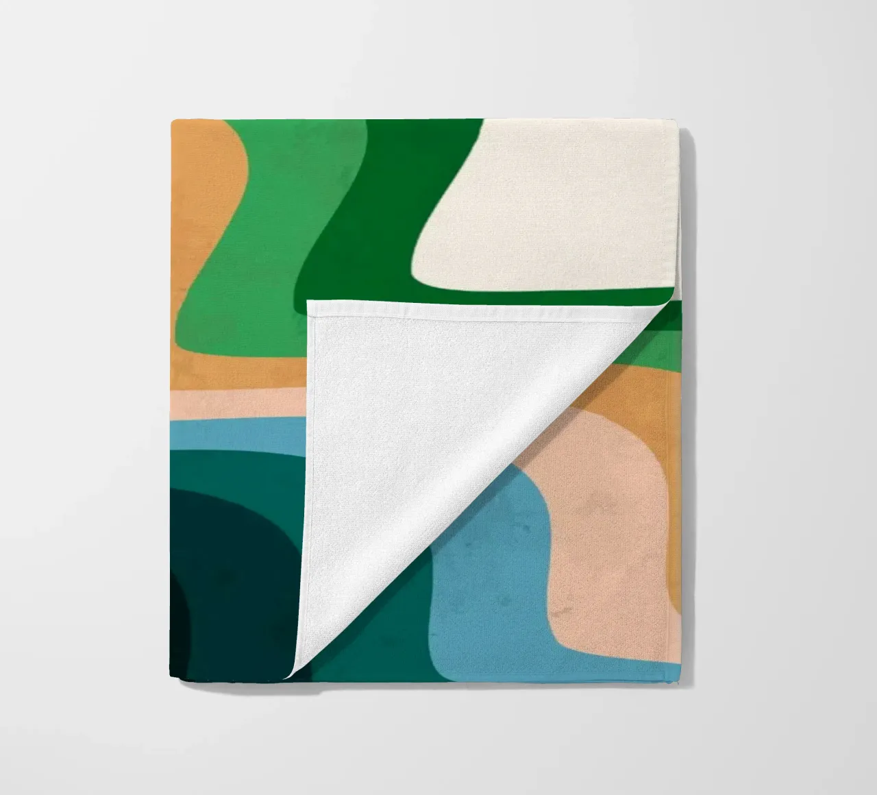 Retro Wavy Abstraction: 70s Inspired Groovy Landscape Print beach towel by NorwesClub