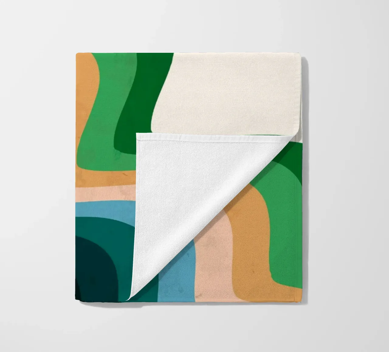Retro Wavy Abstraction: 70s Inspired Groovy Landscape Print beach towel by NorwesClub