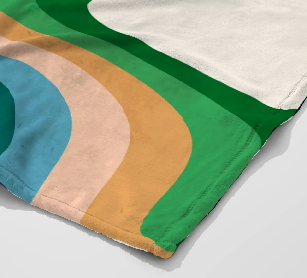 Retro Wavy Abstraction: 70s Inspired Groovy Landscape Print fleece blanket by NorwesClub