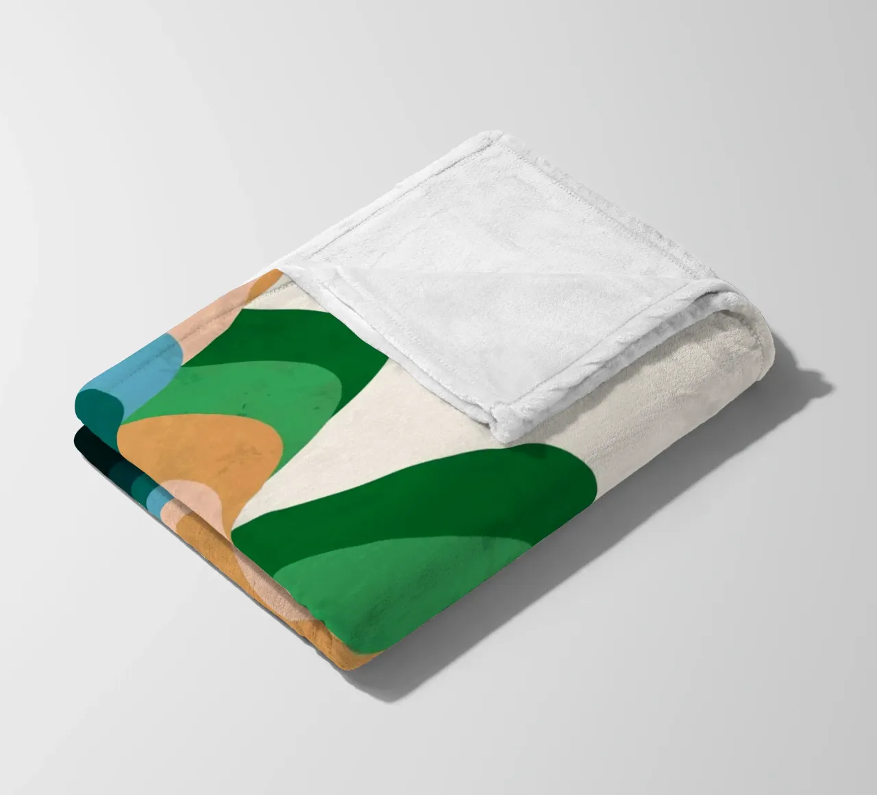 Retro Wavy Abstraction: 70s Inspired Groovy Landscape Print fleece blanket by NorwesClub