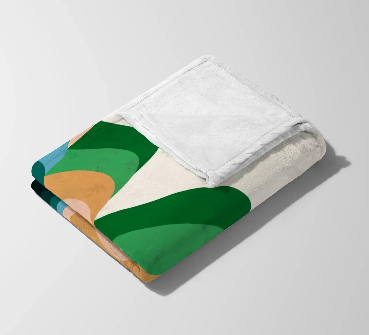 Retro Wavy Abstraction: 70s Inspired Groovy Landscape Print fleece blanket by NorwesClub