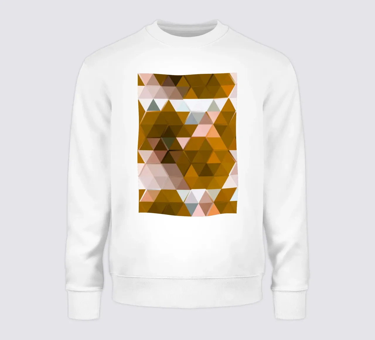 Polygonal Earth Tones Abstract Geometric Pattern Print sweatshirt by NorwesClub