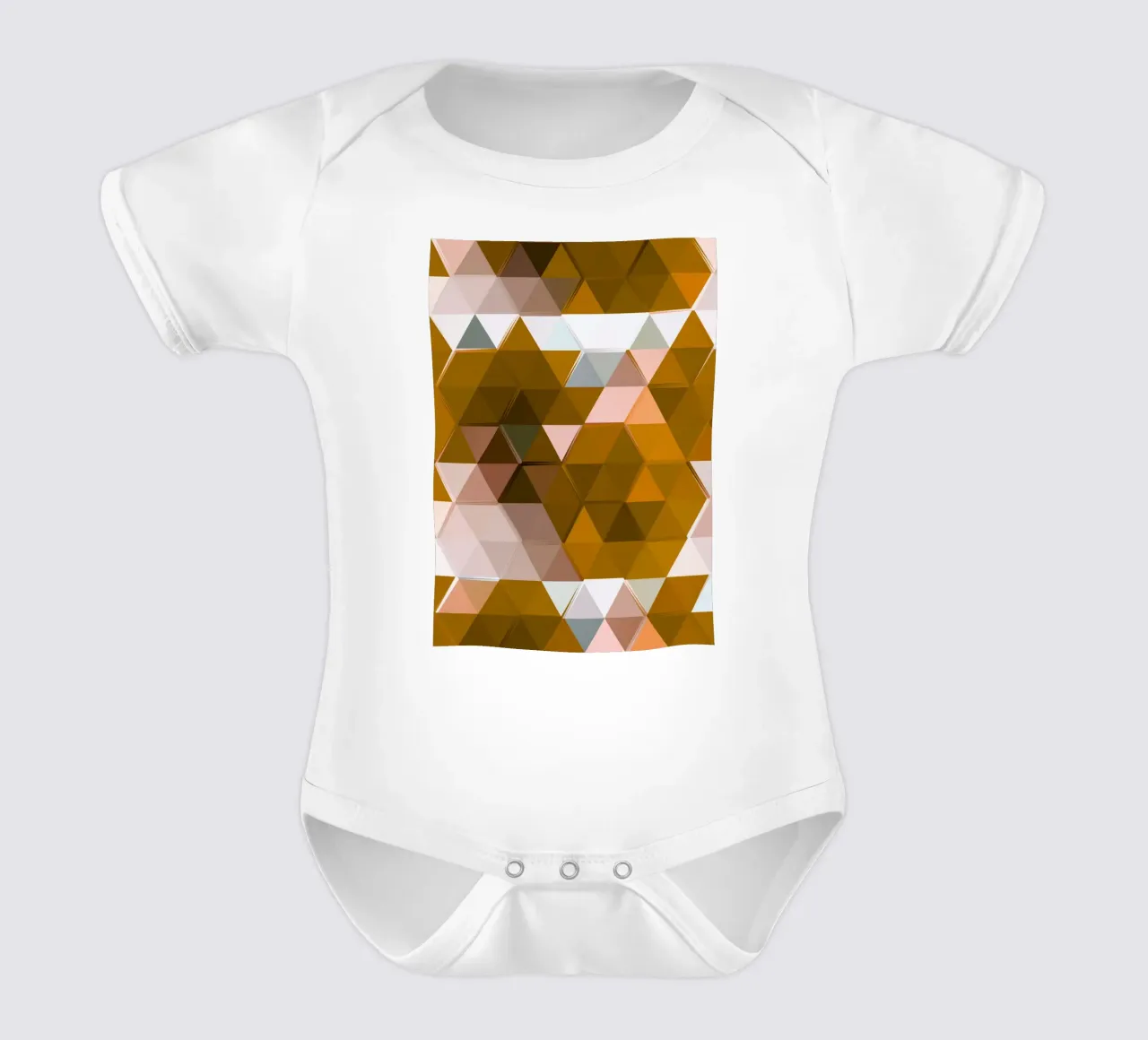 Polygonale Erdtöne Abstraktes Geometrisches Muster Drucken Kurzarm Babybody von NorwesClub