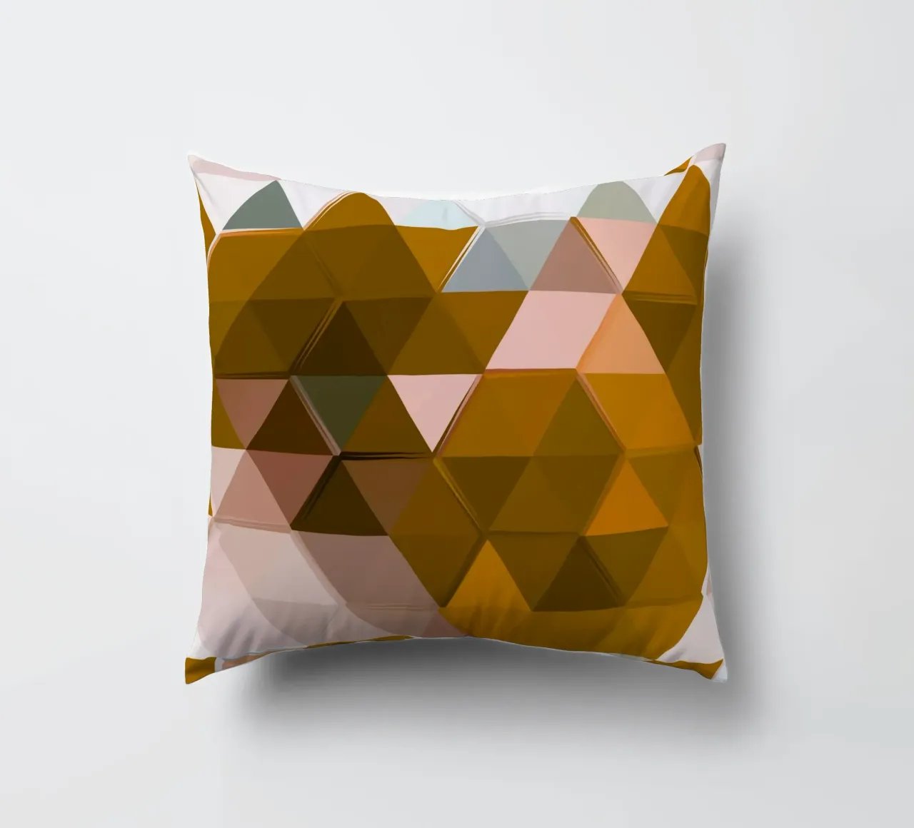 Polygonal Earth Tones Abstract Geometric Pattern Print decorative cushion by NorwesClub