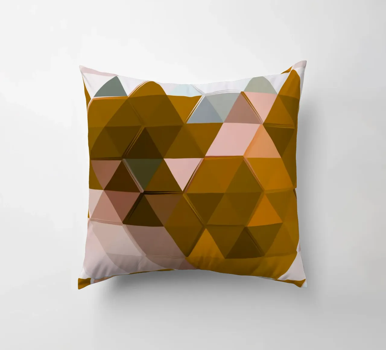 Polygonal Earth Tones Abstract Geometric Pattern Print decorative cushion by NorwesClub