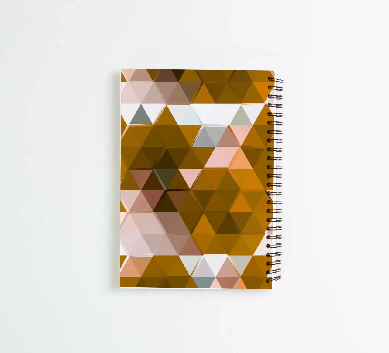 Polygonal Earth Tones Abstract Geometric Pattern Print spiral notebook by NorwesClub
