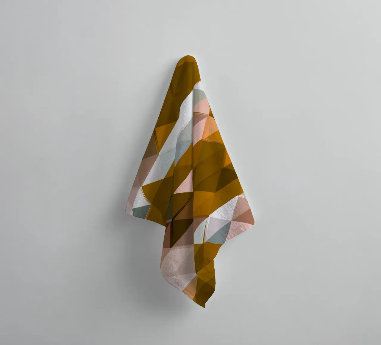 Polygonale Erdtöne Abstraktes Geometrisches Muster Drucken Handtuch von NorwesClub