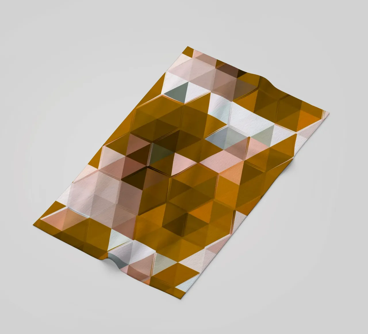 Polygonal Earth Tones Abstract Geometric Pattern Print beach towel by NorwesClub