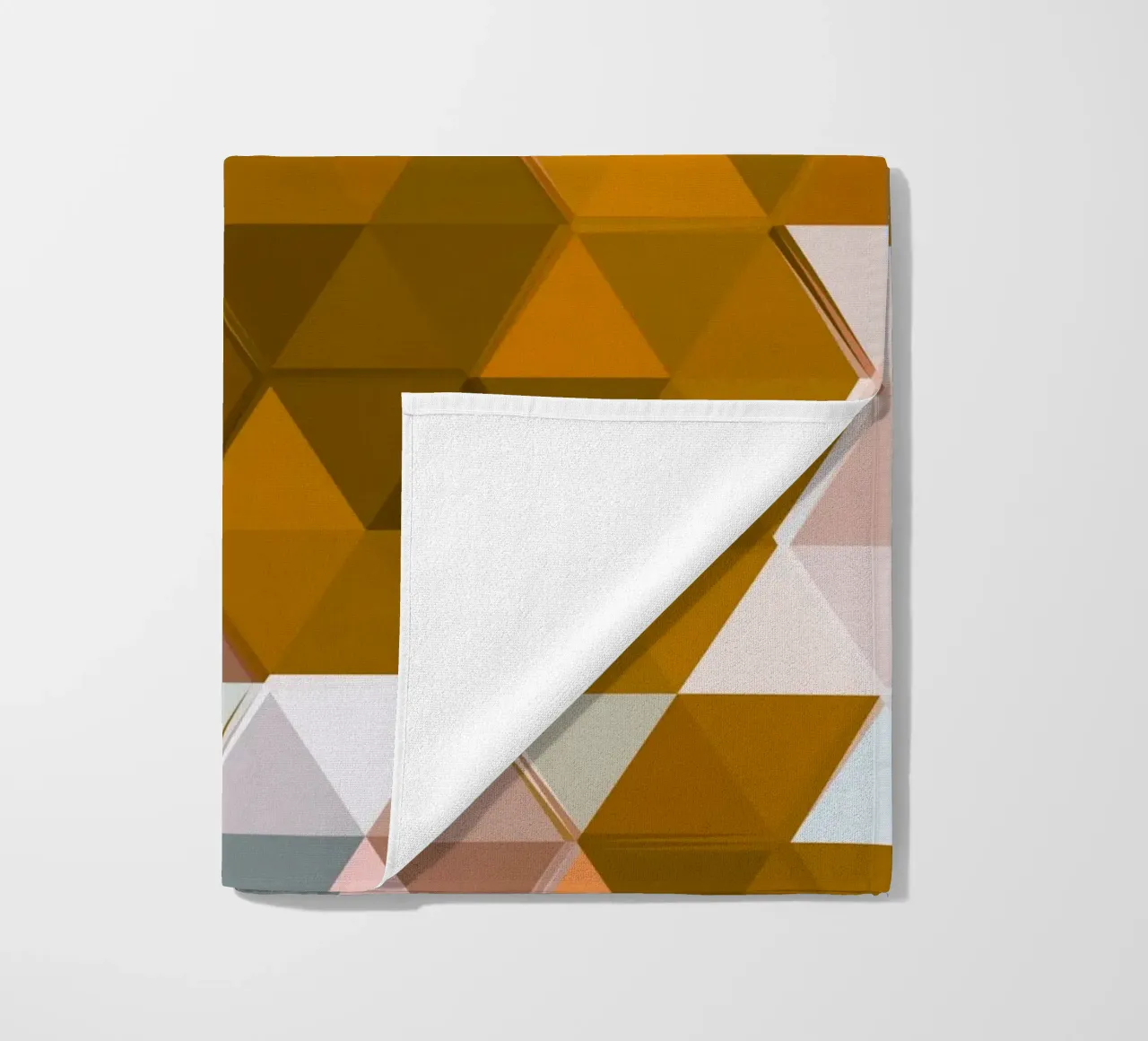 Polygonal Earth Tones Abstract Geometric Pattern Print beach towel by NorwesClub