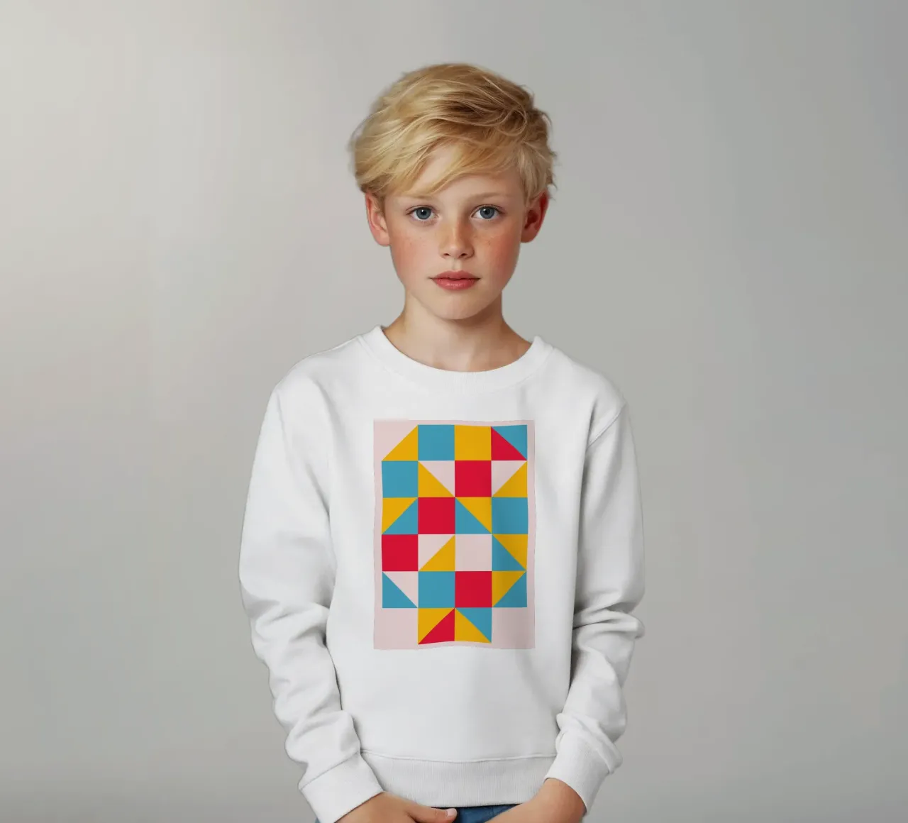 De Stijl Primary Colors Geometric Blocks Art Print sudadera para niño de NorwesClub