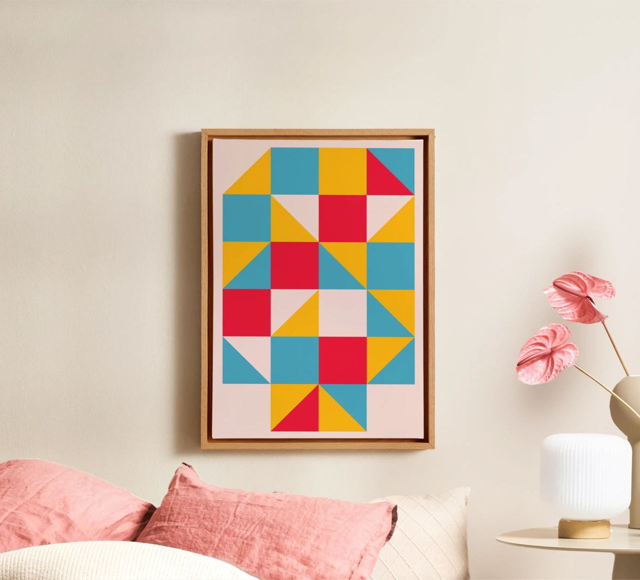 De Stijl Primärfarben Geometrische Blöcke Kunstdruck Leinwand von NorwesClub