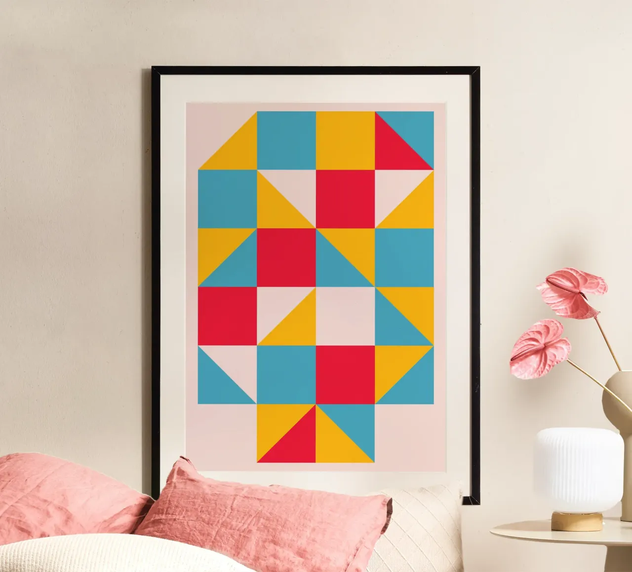 De Stijl Primary Colors Geometric Blocks Art Print hahnemühle de NorwesClub