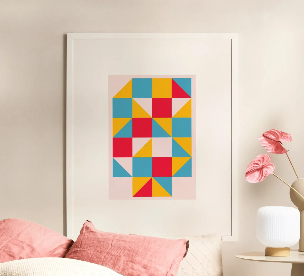 De Stijl Primary Colors Geometric Blocks Art Print hahnemühle de NorwesClub