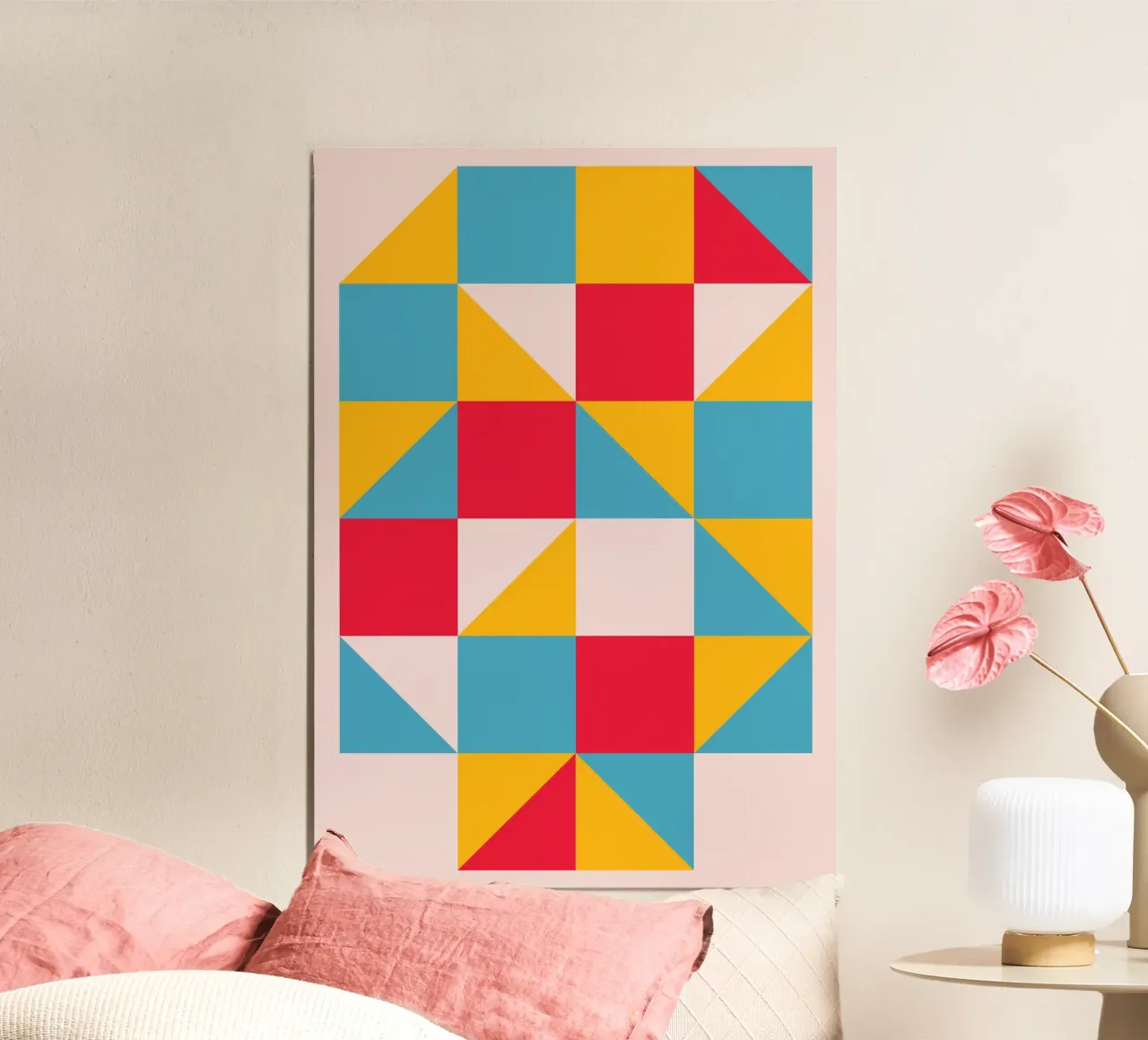 De Stijl Primary Colors Geometric Blocks Art Print hahnemühle de NorwesClub