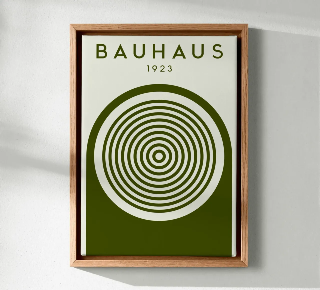 Bauhaus 1923 Concentric Circles Modernist Art Print canvas with Floater frame by NorwesClub