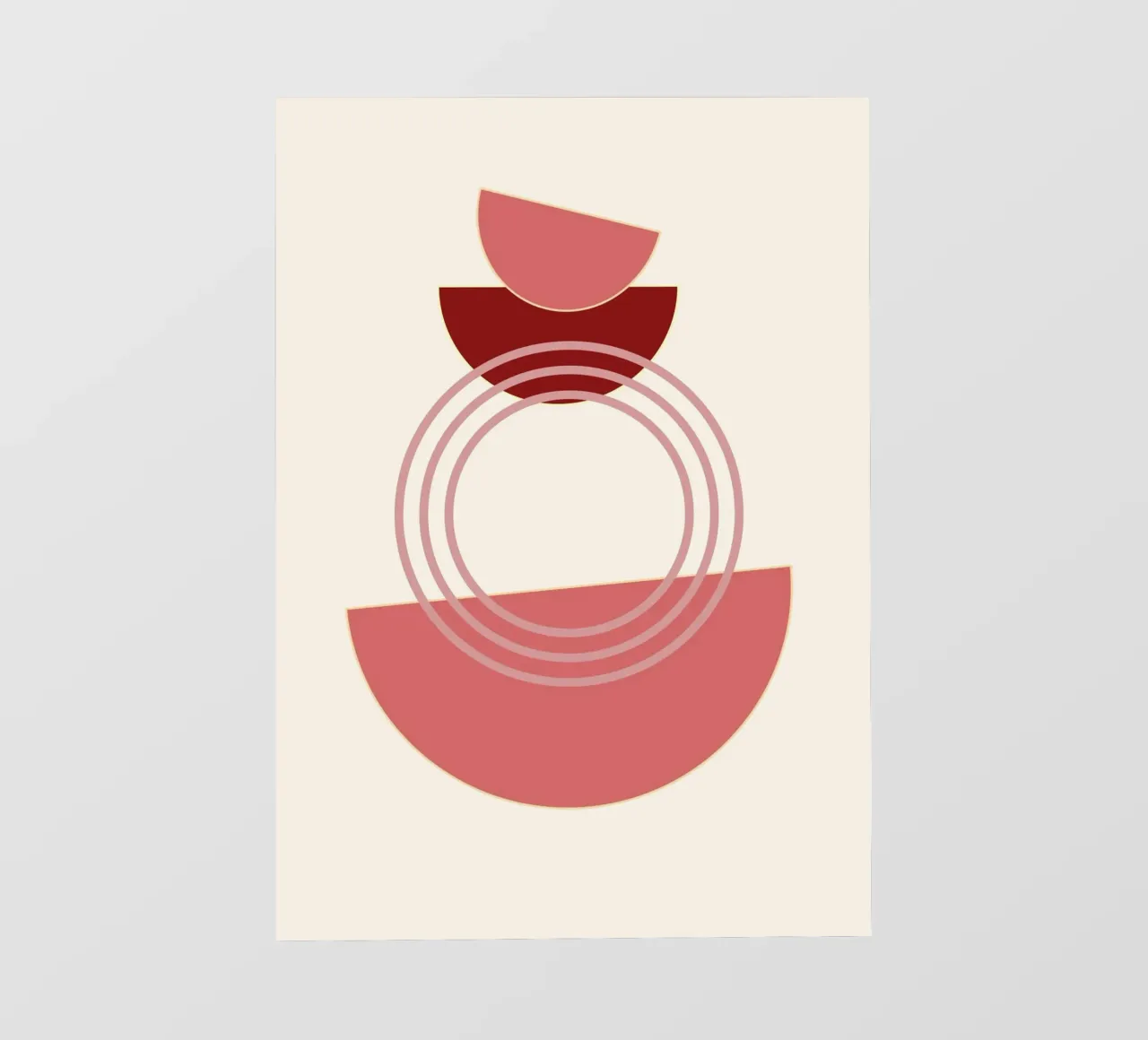 Abstract Biomorphic Shapes Pink & Gold Minimalist Art Print photo wallpaper by NorwesClub