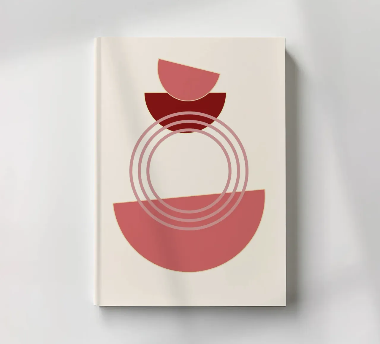 Abstract Biomorphic Shapes Pink & Gold Minimalist Art Print notebook by NorwesClub