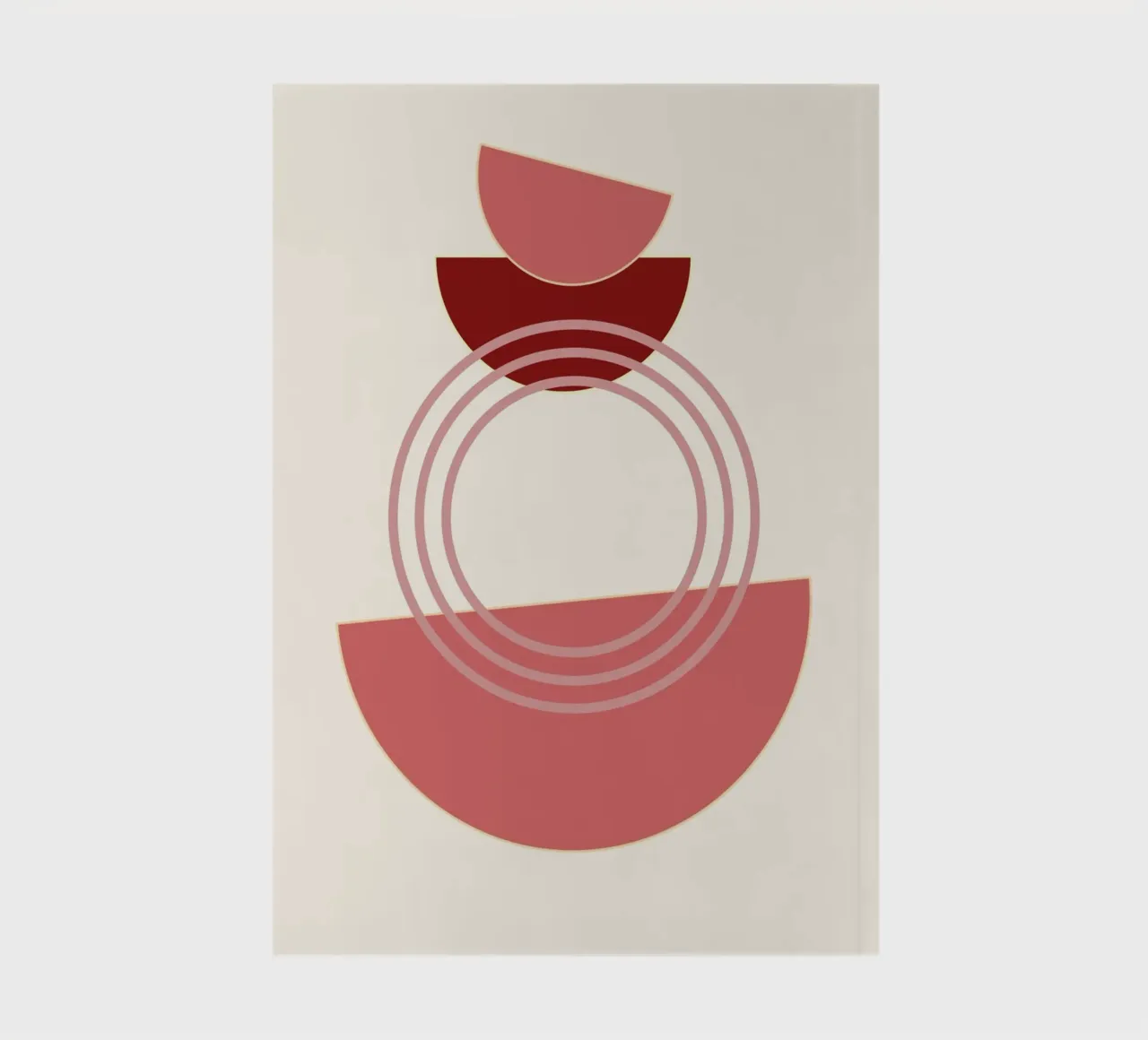 Abstract Biomorphic Shapes Pink & Gold Minimalist Art Print notebook by NorwesClub