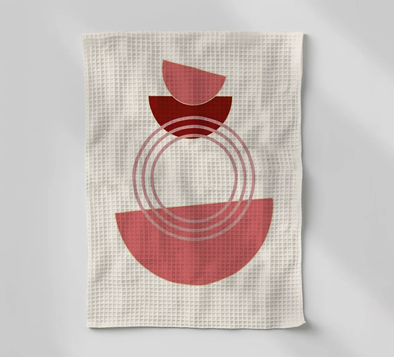 Abstract Biomorphic Shapes Pink & Gold Minimalist Art Print tea towel by NorwesClub