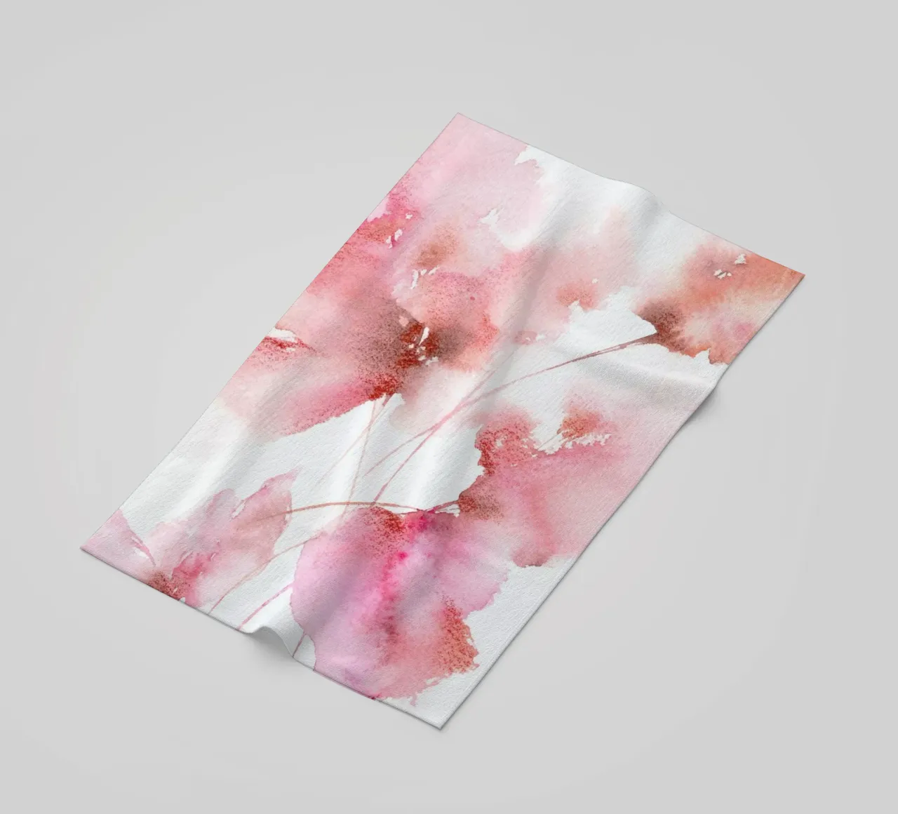 Pink Bloom Watercolour telo mare da Flora & Fauna