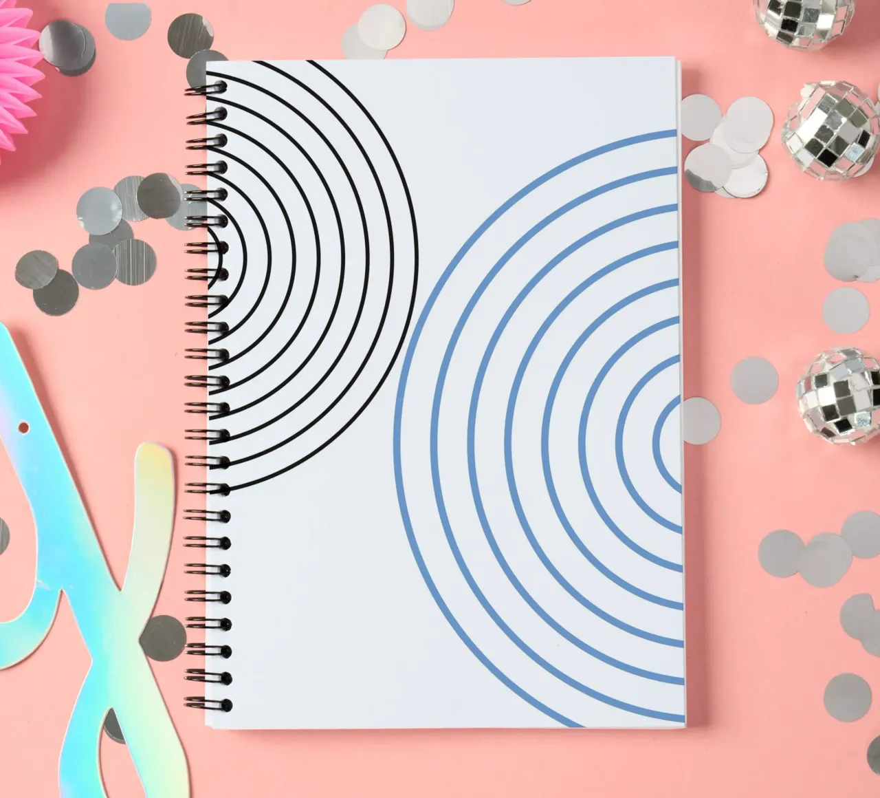 Minimalist Circles by Studio Form – Line Art Modern Print spiral notebook by NorwesClub