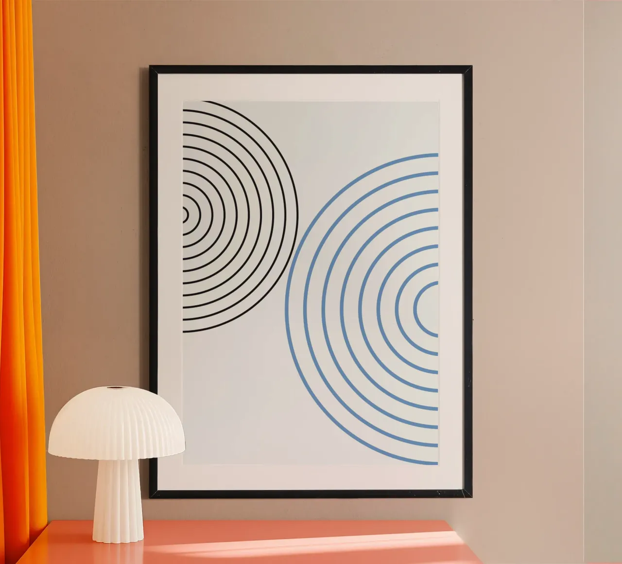 Cerchi minimalisti di Studio Form - Stampa lineare moderna poster con telaio in alluminio da NorwesClub