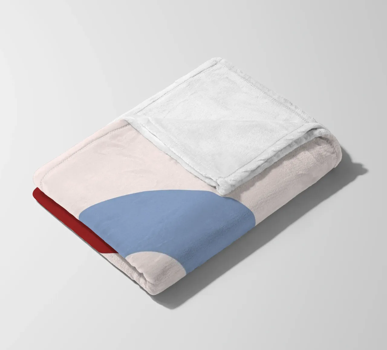 Minimalist Arch Abstract Print - Blue & Red Overlap Art fleece blanket by NorwesClub