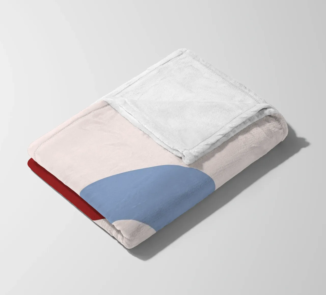 Minimalist Arch Abstract Print - Blue & Red Overlap Art fleece blanket by NorwesClub