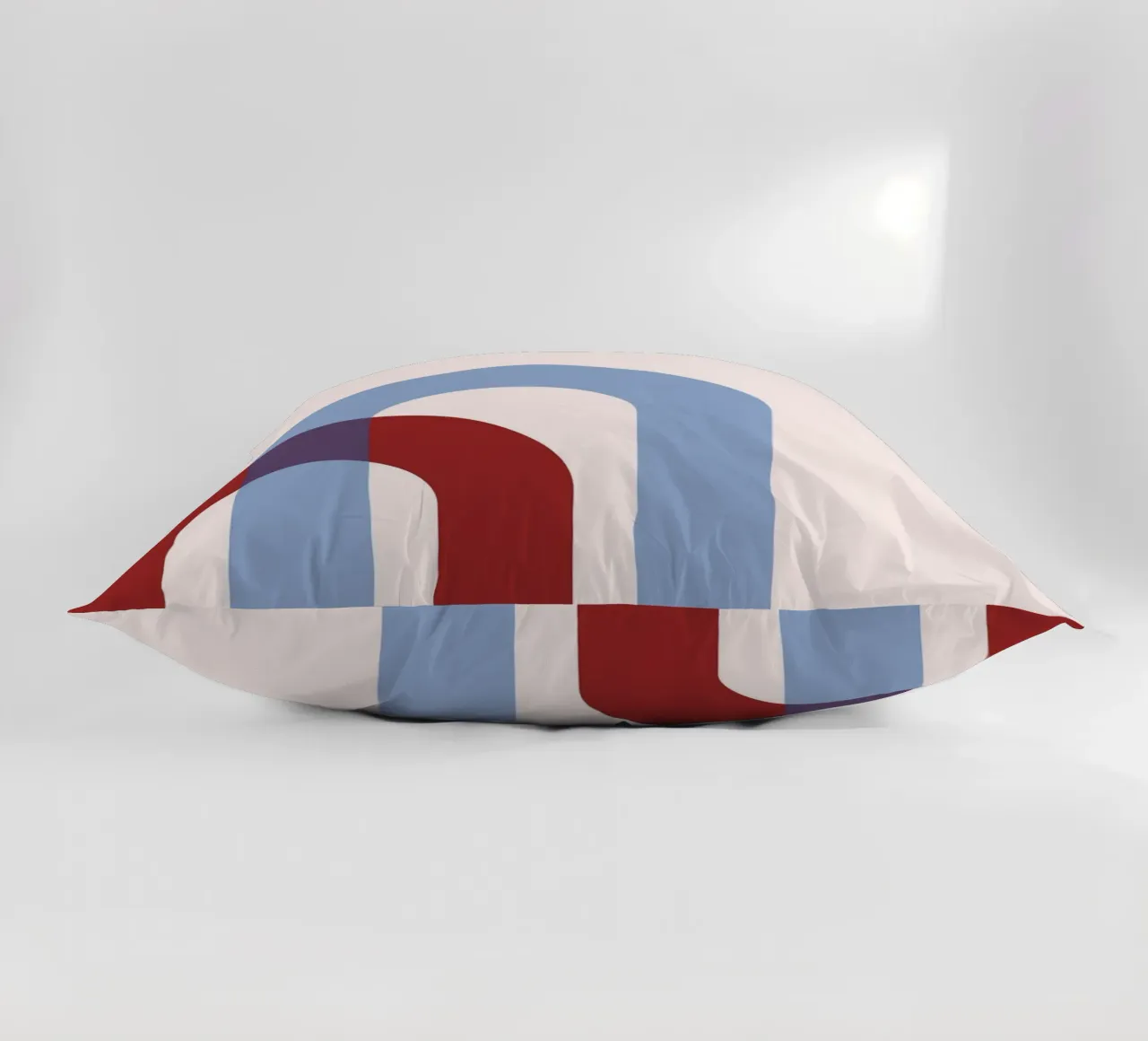 Minimalist Arch Abstract Print - Blue & Red Overlap Art decorative cushion by NorwesClub
