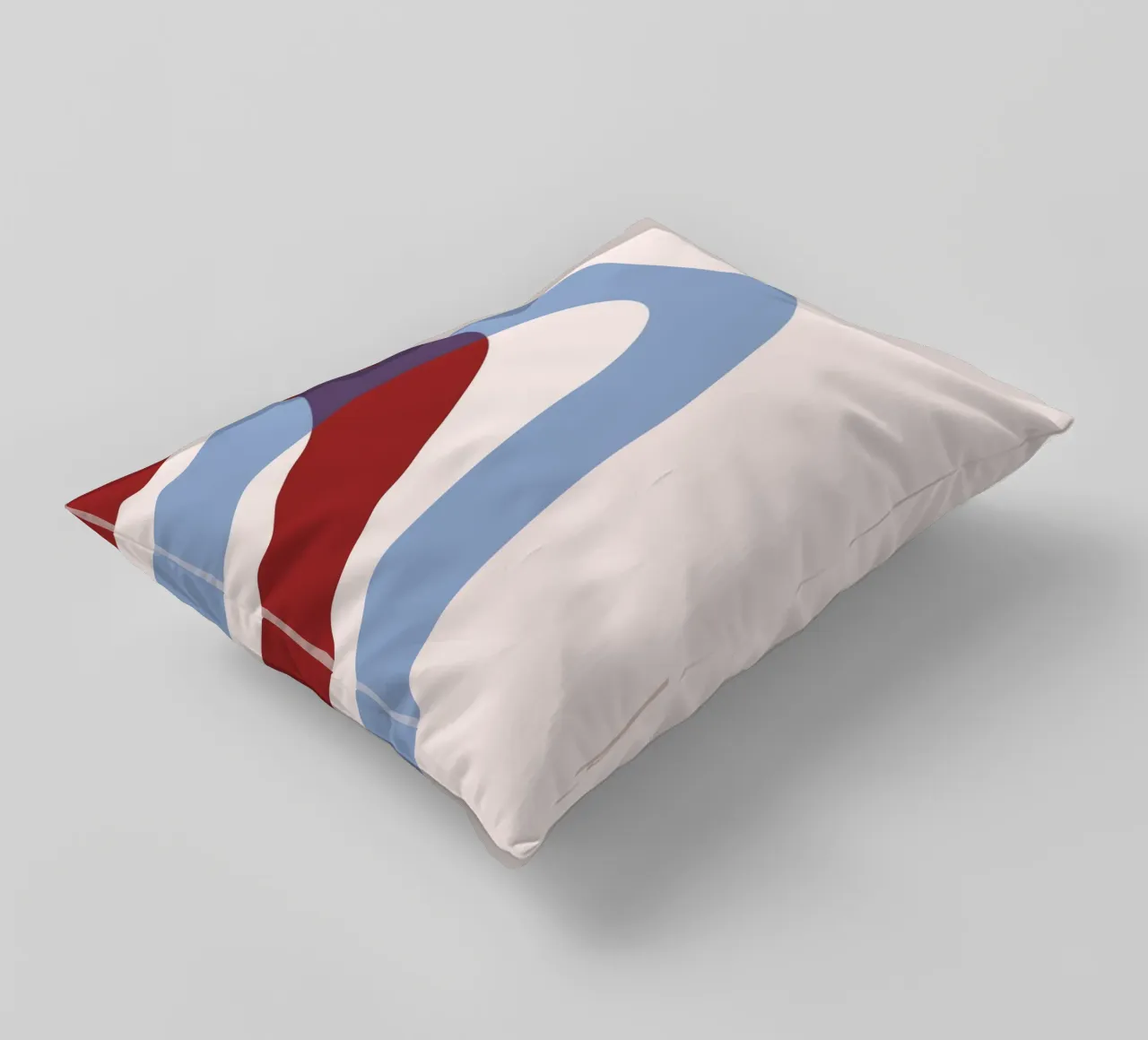 Minimalist Arch Abstract Print - Blue & Red Overlap Art decorative cushion by NorwesClub