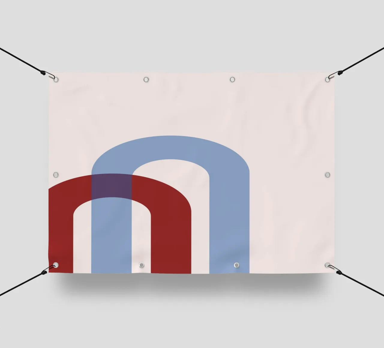 Minimalist Arch Abstract Print - Blue & Red Overlap Art pvc cover by NorwesClub