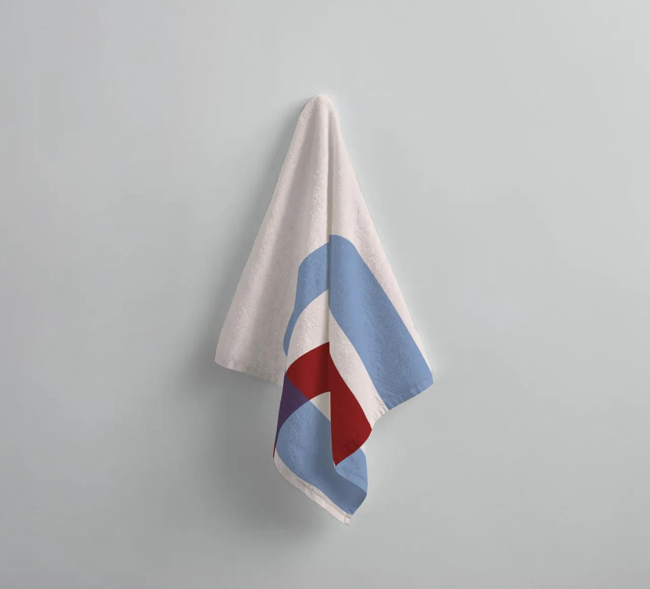 Minimalist Arch Abstract Print - Blue & Red Overlap Art towel by NorwesClub