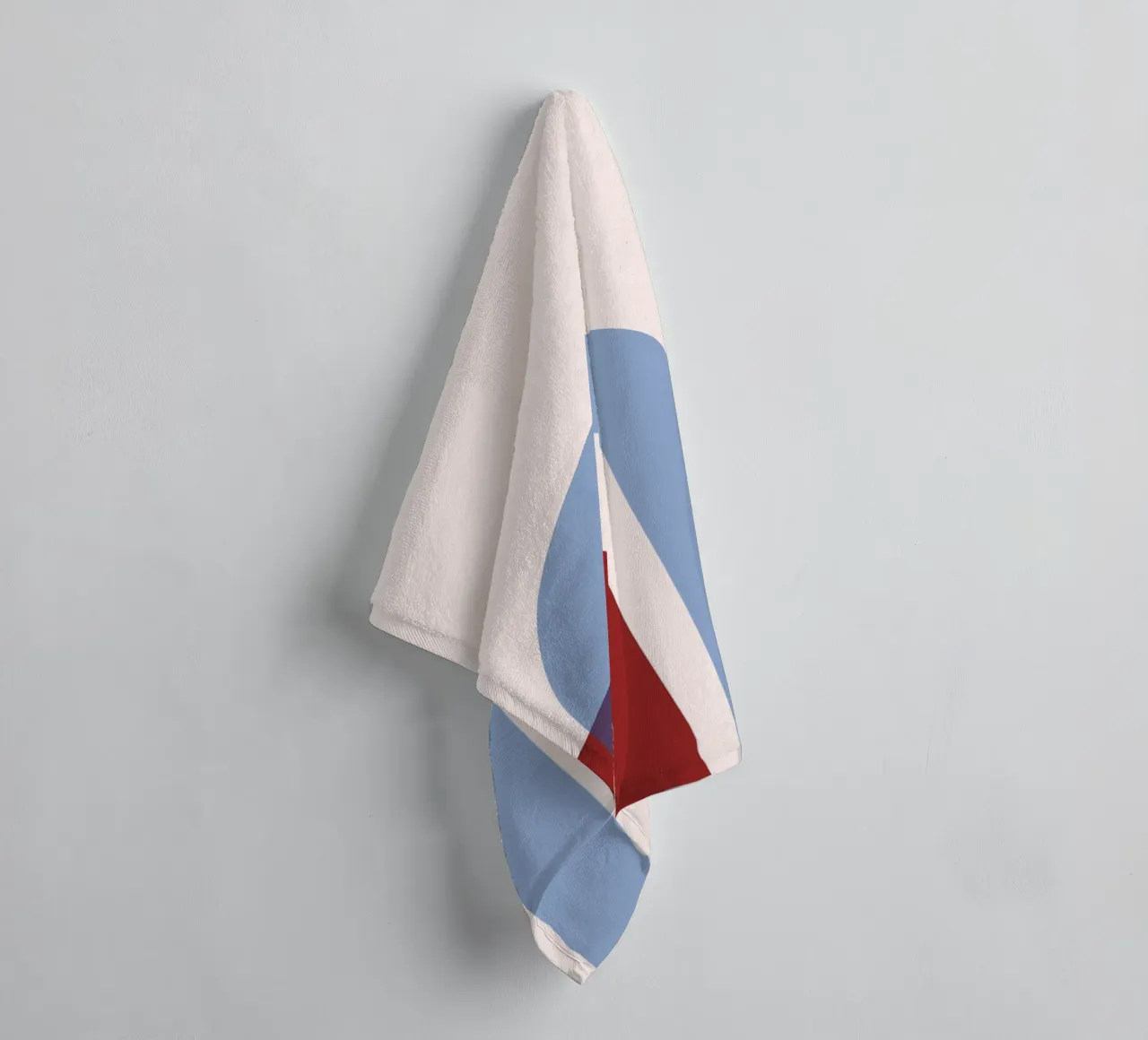 Minimalist Arch Abstract Print - Blue & Red Overlap Art towel by NorwesClub