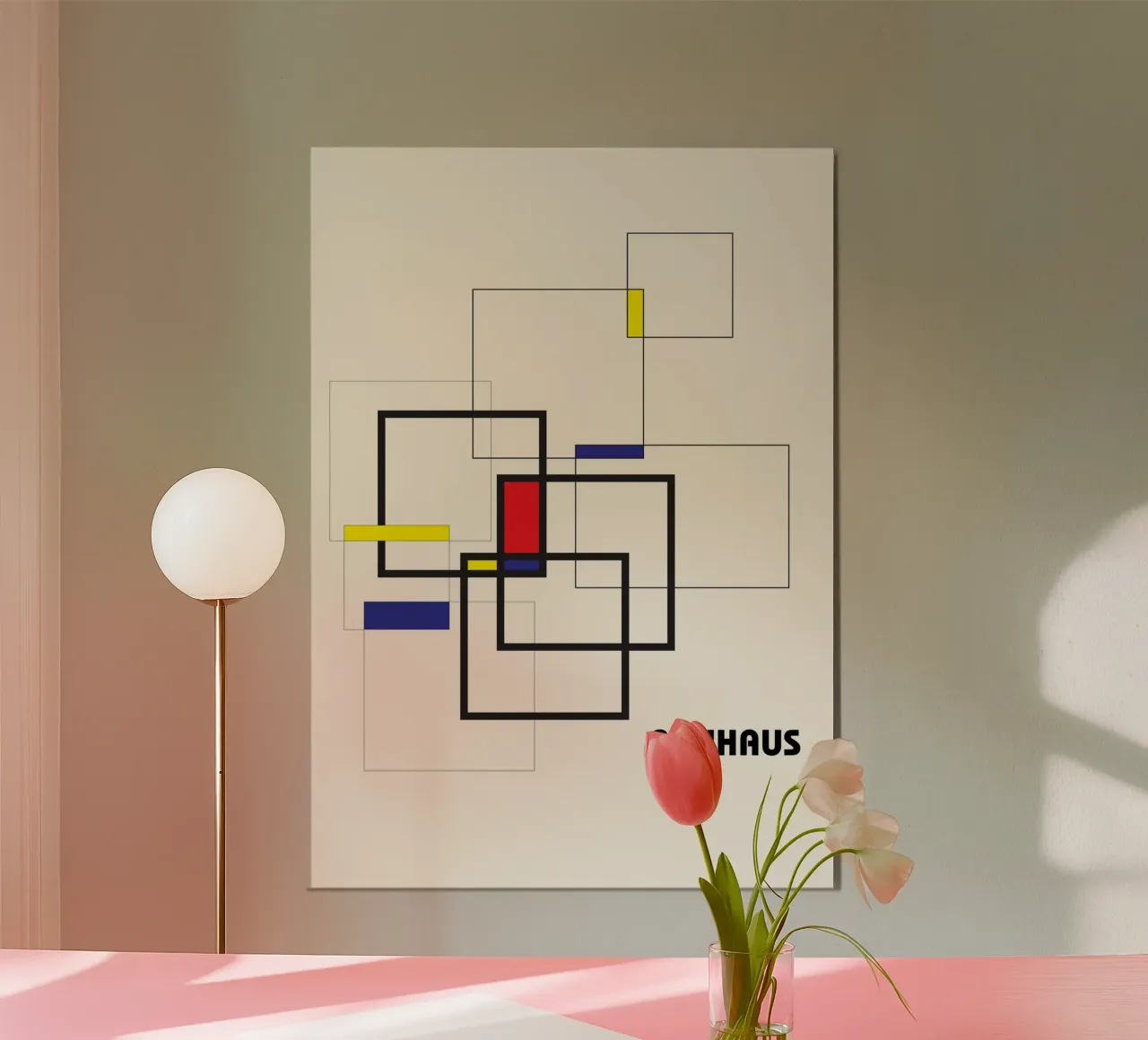 Bauhaus De Stijl Abstract Art - Primary Colour Geo Print alu-dibond by NorwesClub
